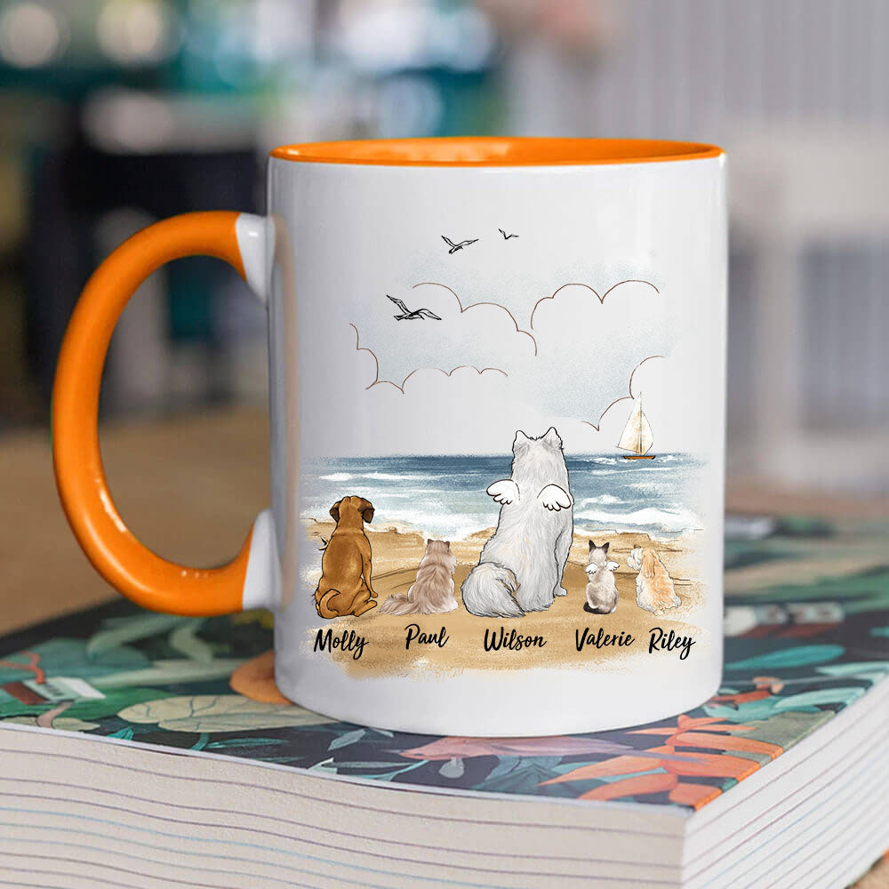 Personalized Accent Mug For Dog Lover - Beach - orange