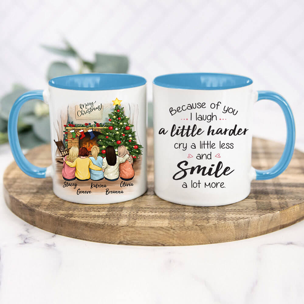 Personalized Accent Mug For Bestfriend - Christmas - blue