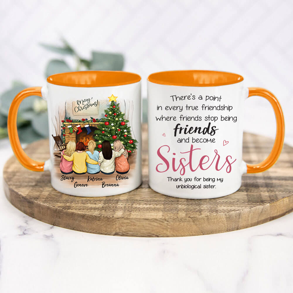 Personalized Accent Mug For Bestfriend - Christmas - orange