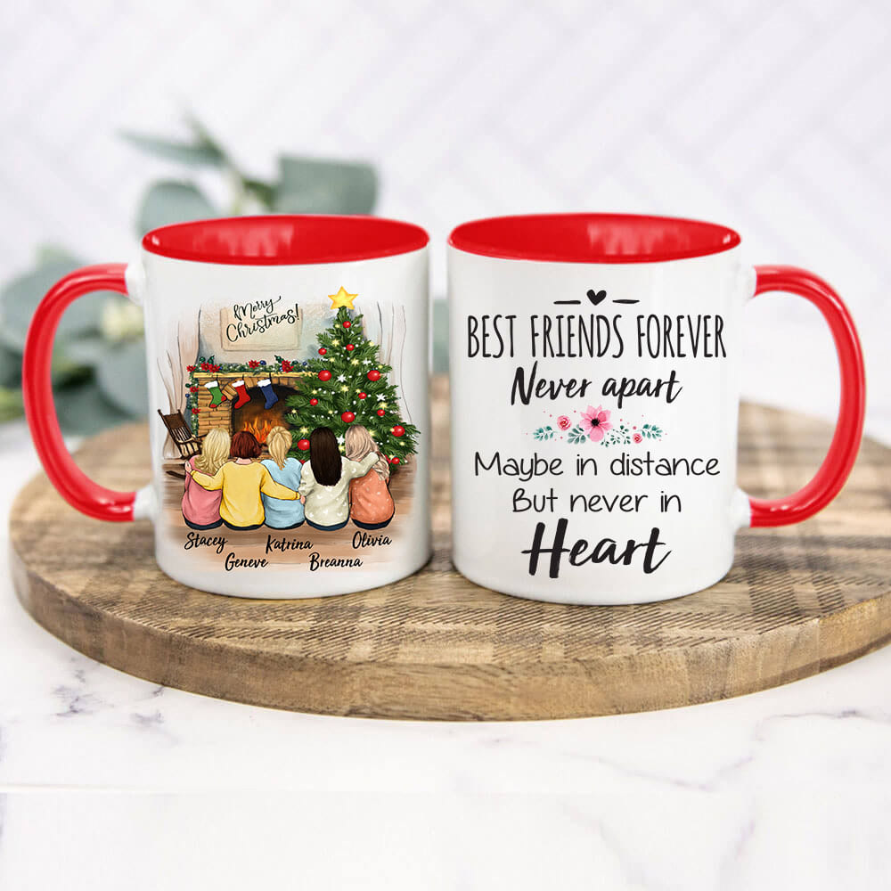 Personalized Accent Mug For Bestfriend - Christmas - red