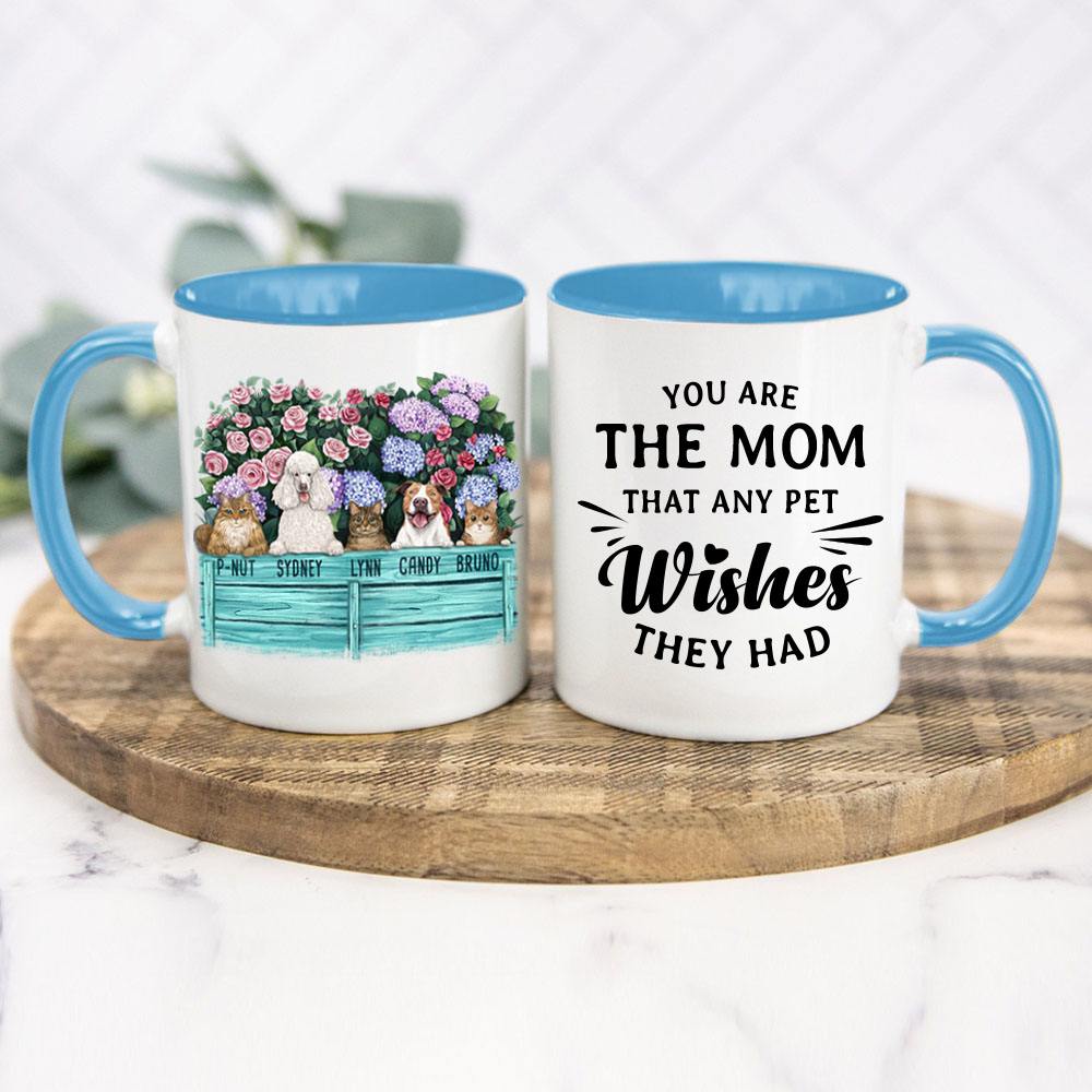 Light blue two-tone mug gift for dog or cat lovers