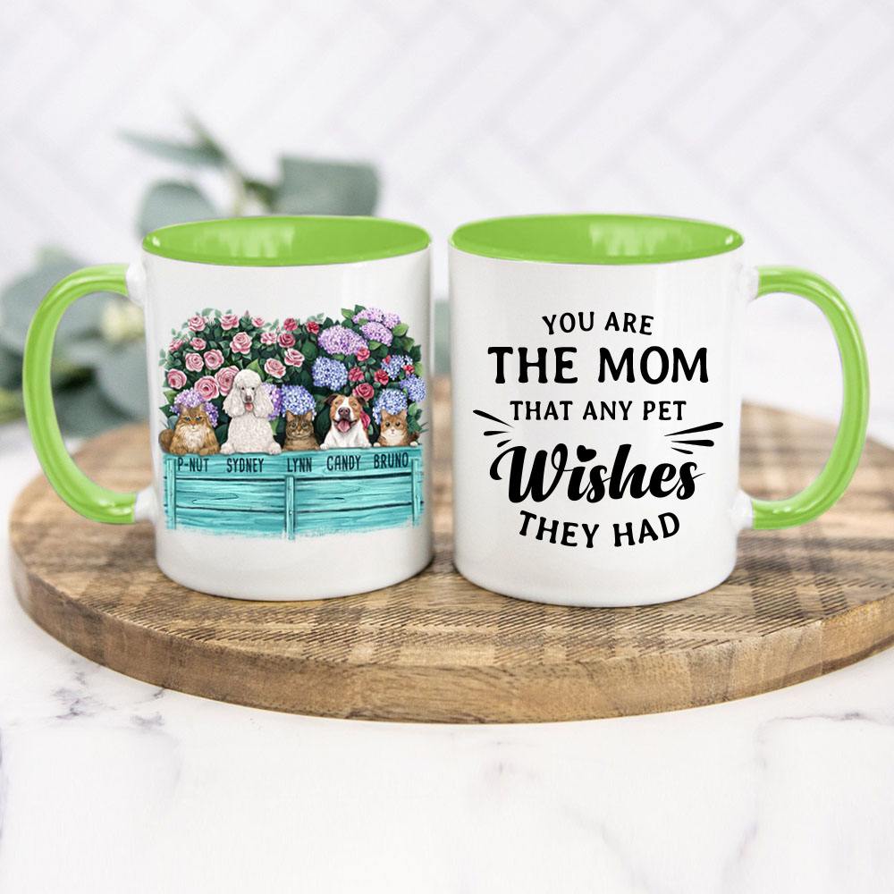 Light green two-tone mug gift for dog or cat lovers
