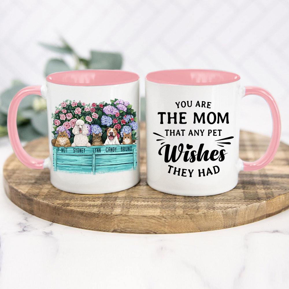 Pink two-tone mug gift for dog or cat lovers
