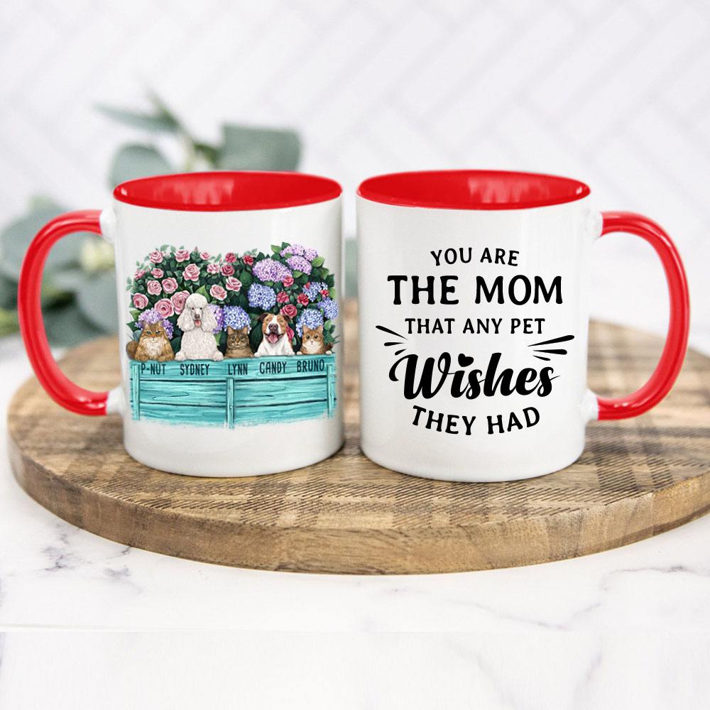 Red two-tone mug gift for dog or cat lovers