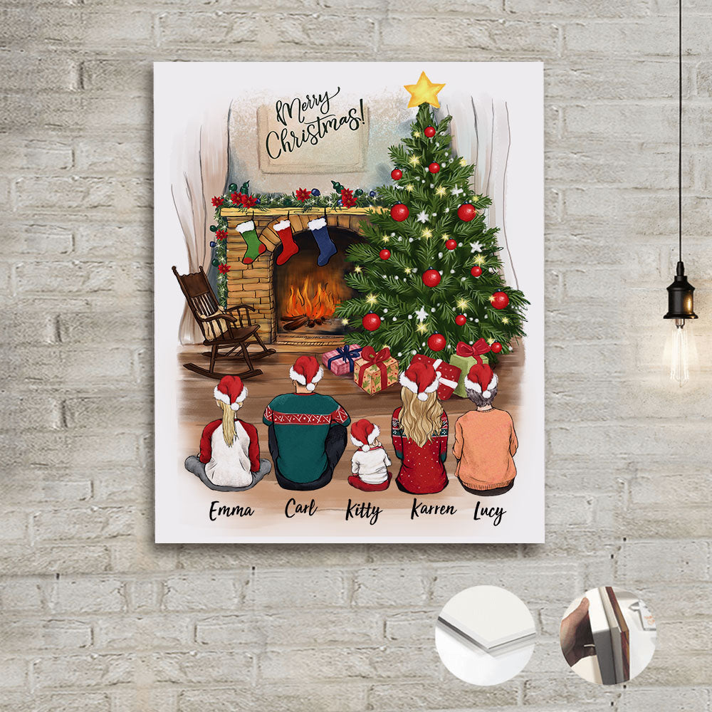 Personalized family Christmas gifts for the whole family Acrylic Print - UP TO 5 PEOPLE - 2426