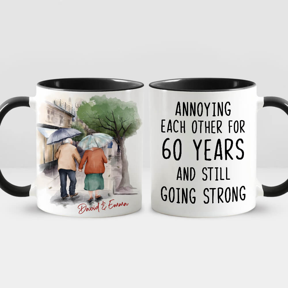 Annoying each other for years - Personalized accent mug - Valentine&#39;s Day gift for old couple