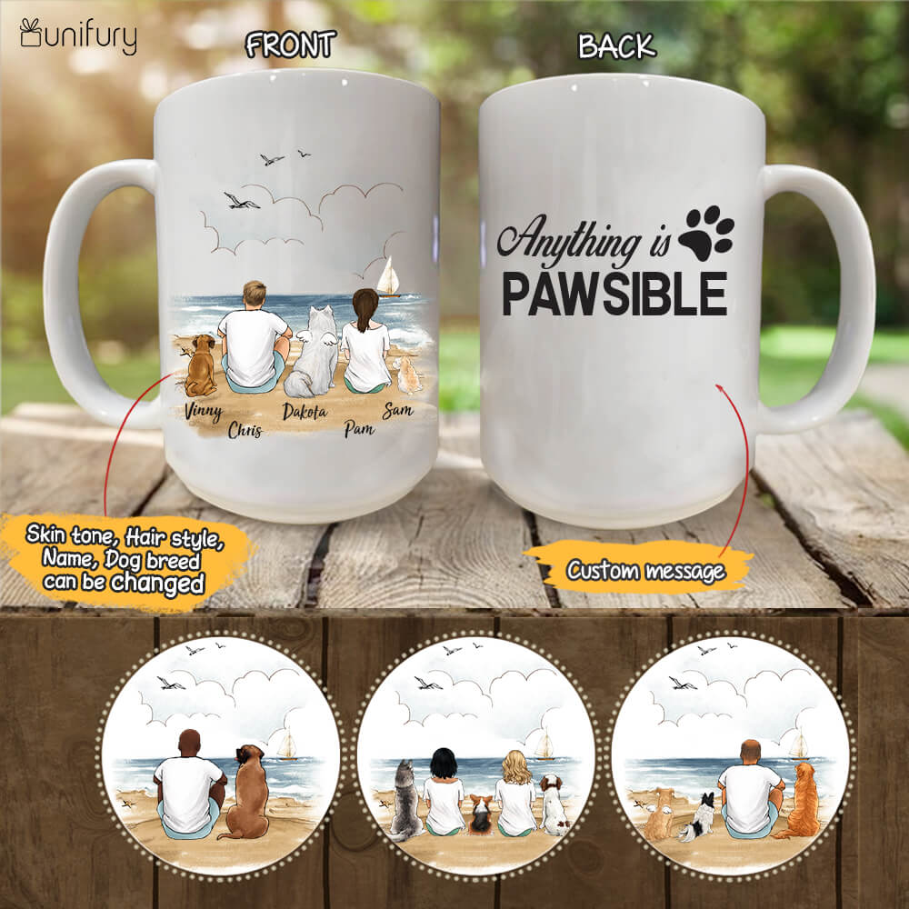 Personalized dog mug gifts for dog lovers - Anything is pawsible
