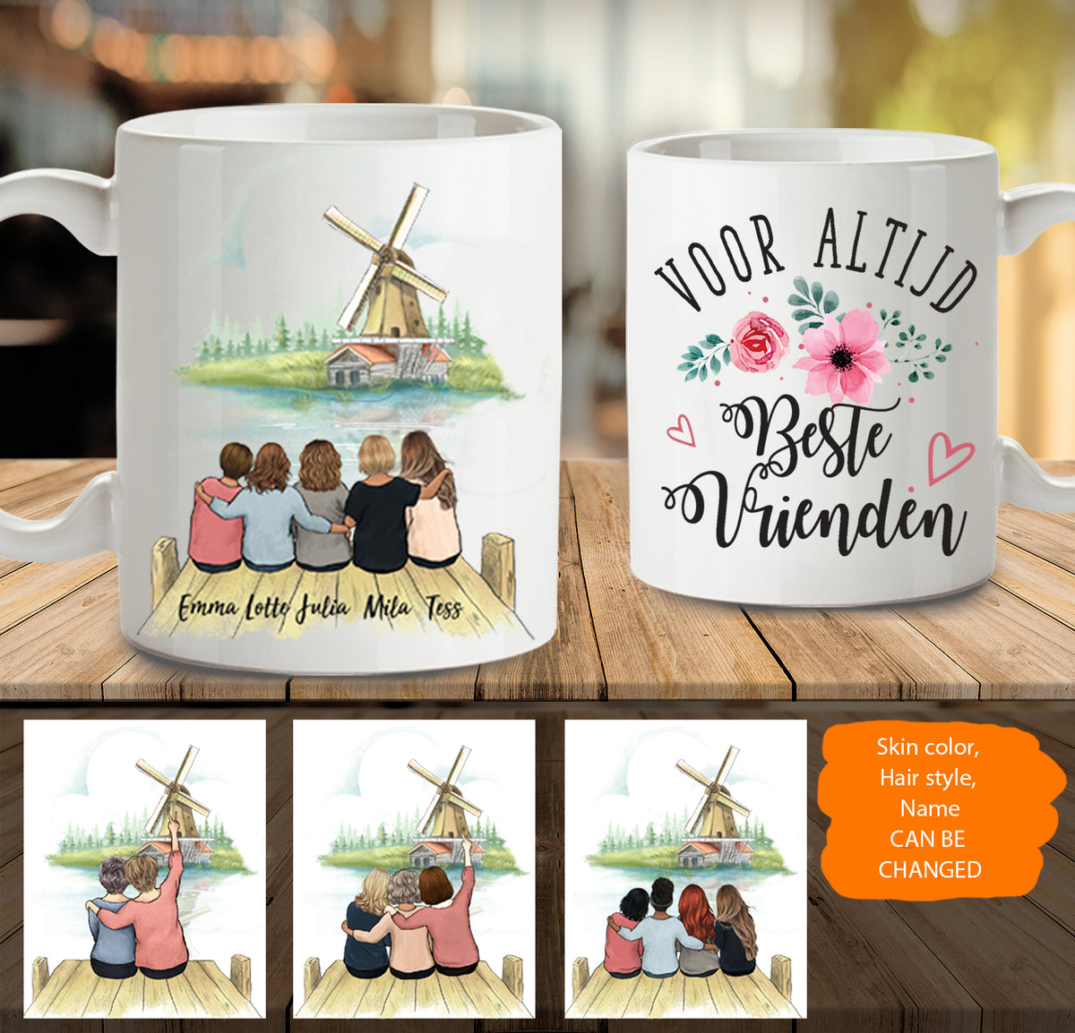 Personalized best friend gift ideas Coffee Mug Windmill Netherland - 2318