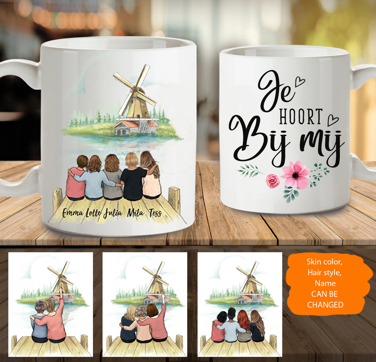 Personalized best friend gift ideas Coffee Mug Windmill Netherland - 2318
