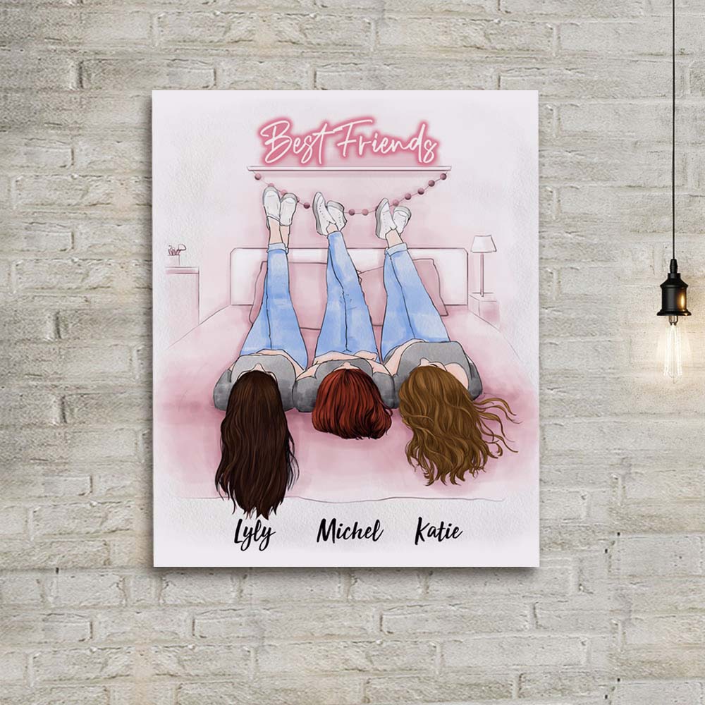 Personalized canvas print wall art birthday gifts for best friends - BFF