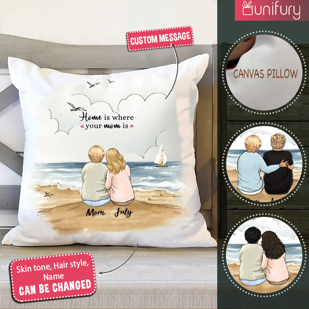 Personalized Mother&#39;s day pillow gifts for Mom - Beach