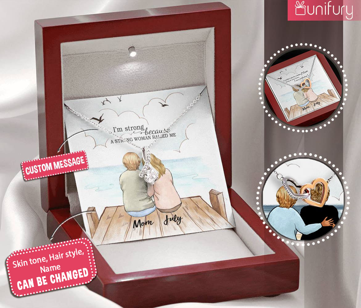 Personalized gifts for Mom alluring beauty necklace with message card - Wooden Dock