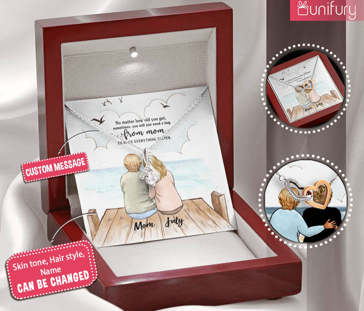 Personalized gifts for Mom alluring beauty necklace with message card - Wooden Dock