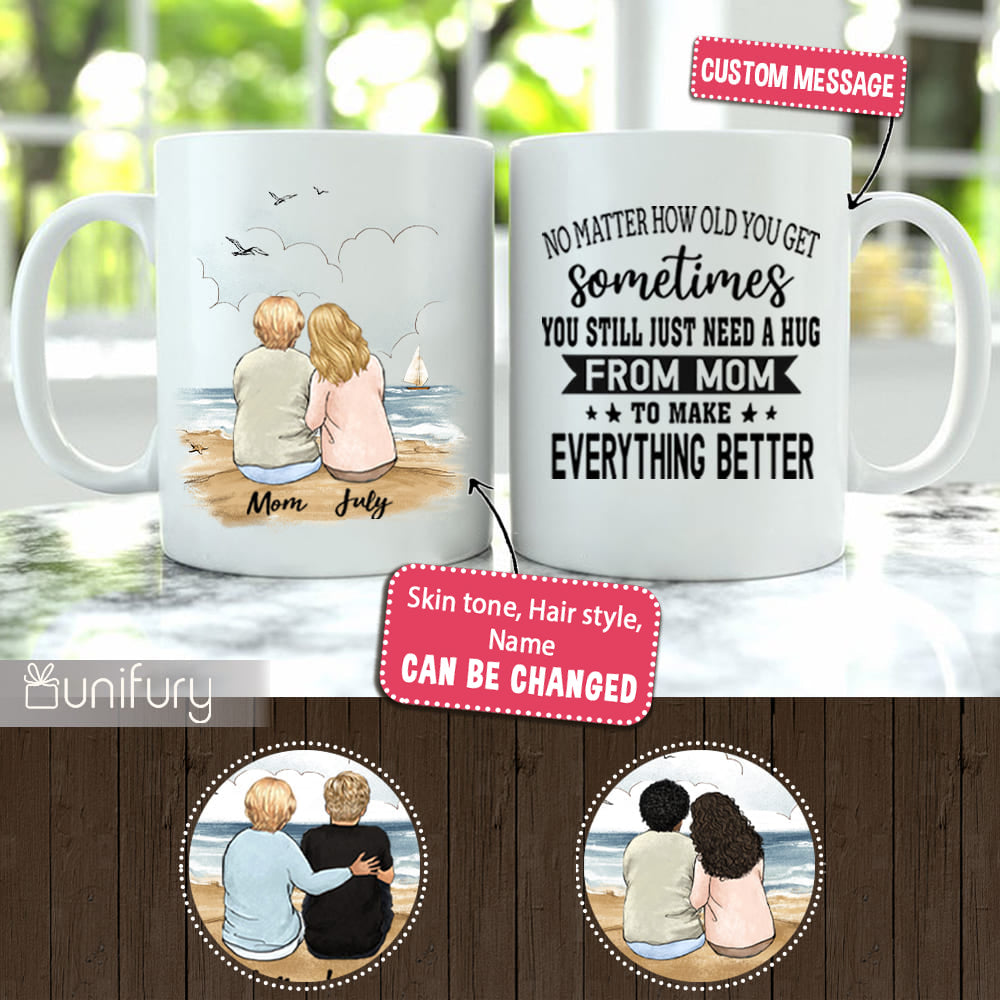 Personalized Mother&#39;s day coffee mug gifts for mom - Beach