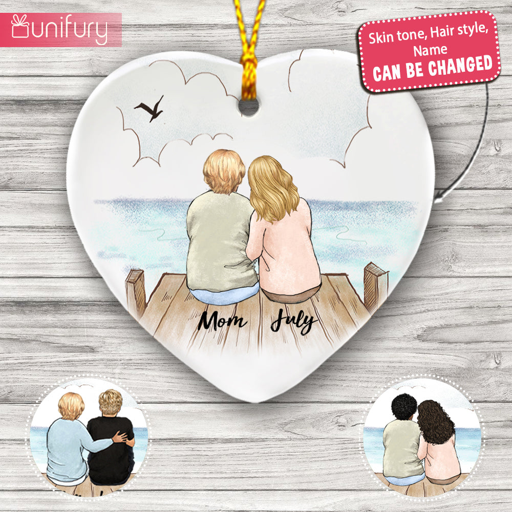 Personalized Mother&#39;s day ceramic ornament gifts for Mom - Wooden Dock