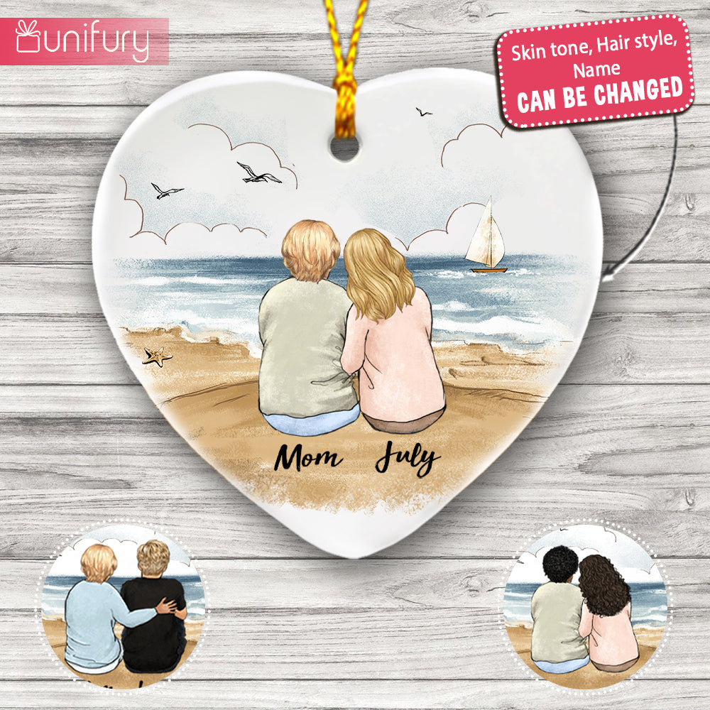 Personalized Mother&#39;s day ceramic ornament gifts for Mom - Beach
