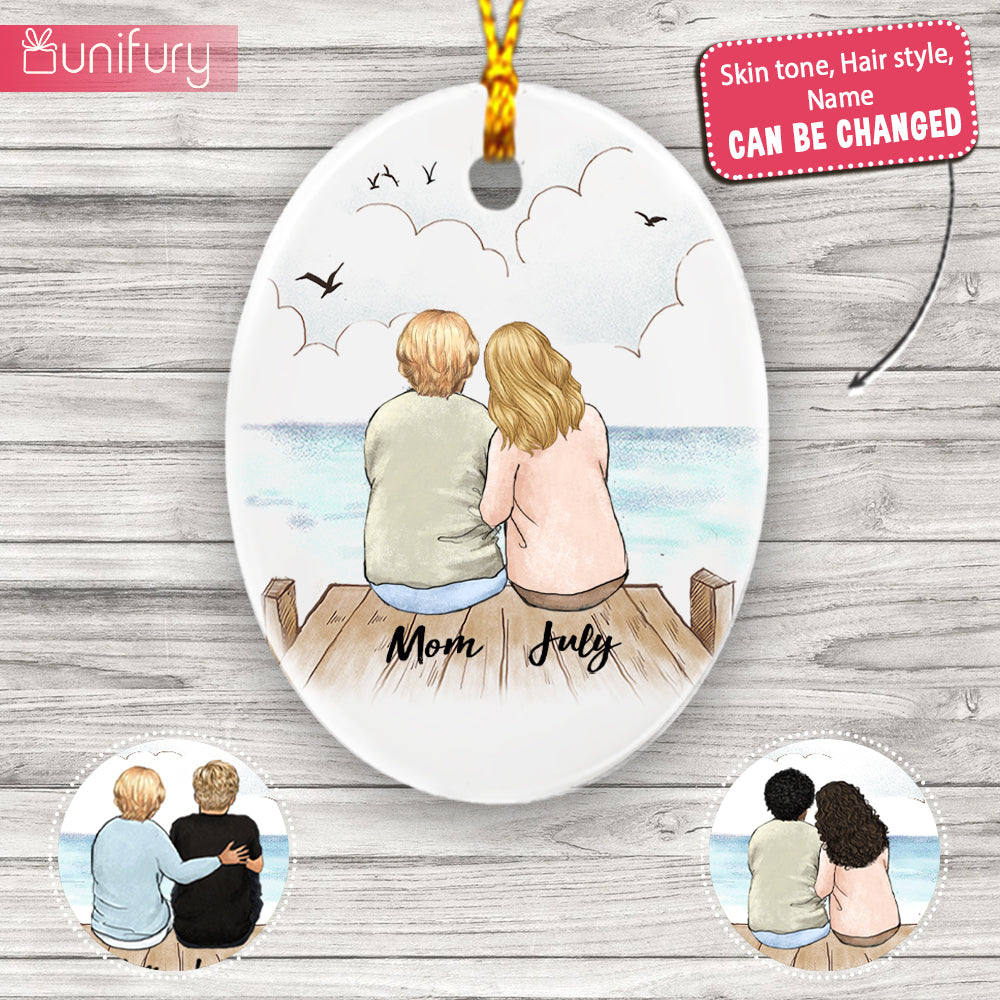Personalized Mother&#39;s day ceramic ornament gifts for Mom - Wooden Dock