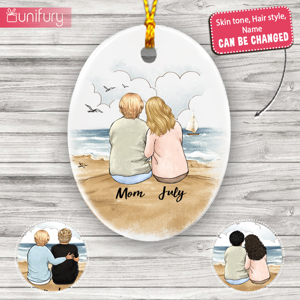 Personalized Mother&#39;s day ceramic ornament gifts for Mom - Beach