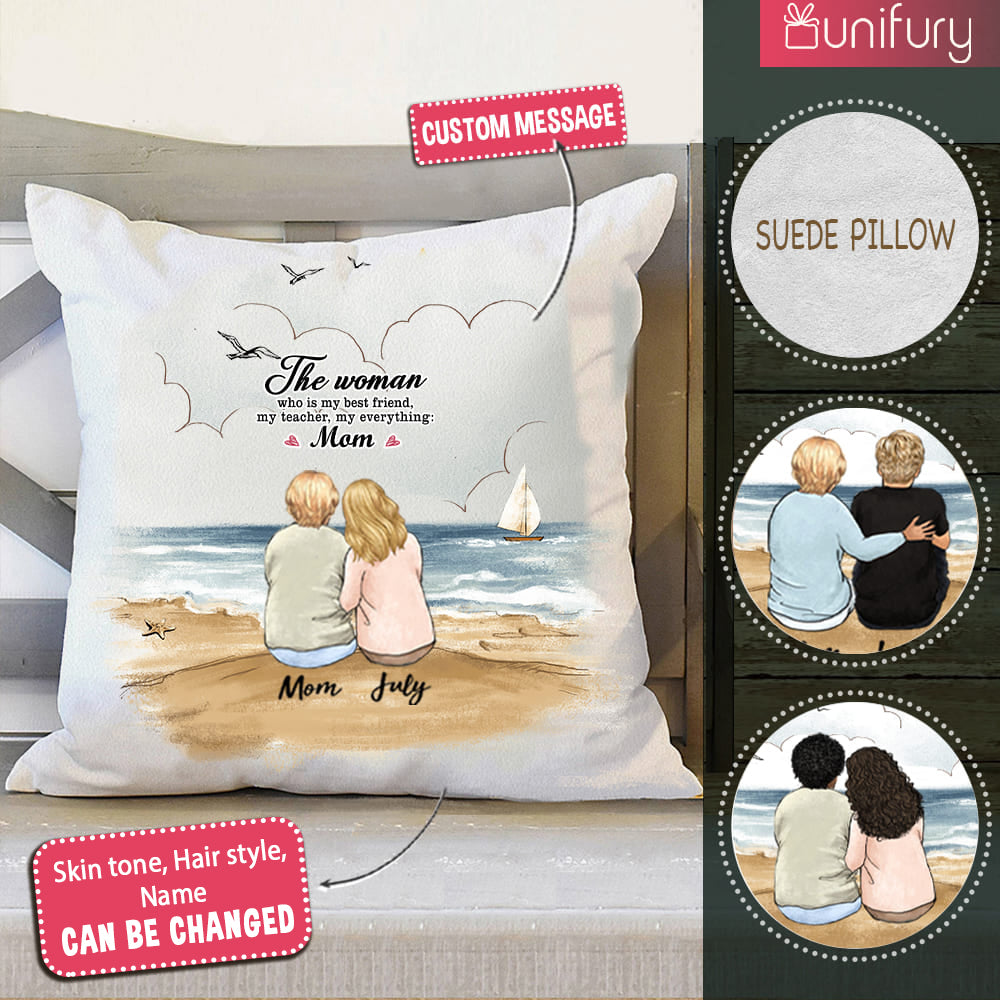 Personalized Mother&#39;s day pillow gifts for Mom - Beach