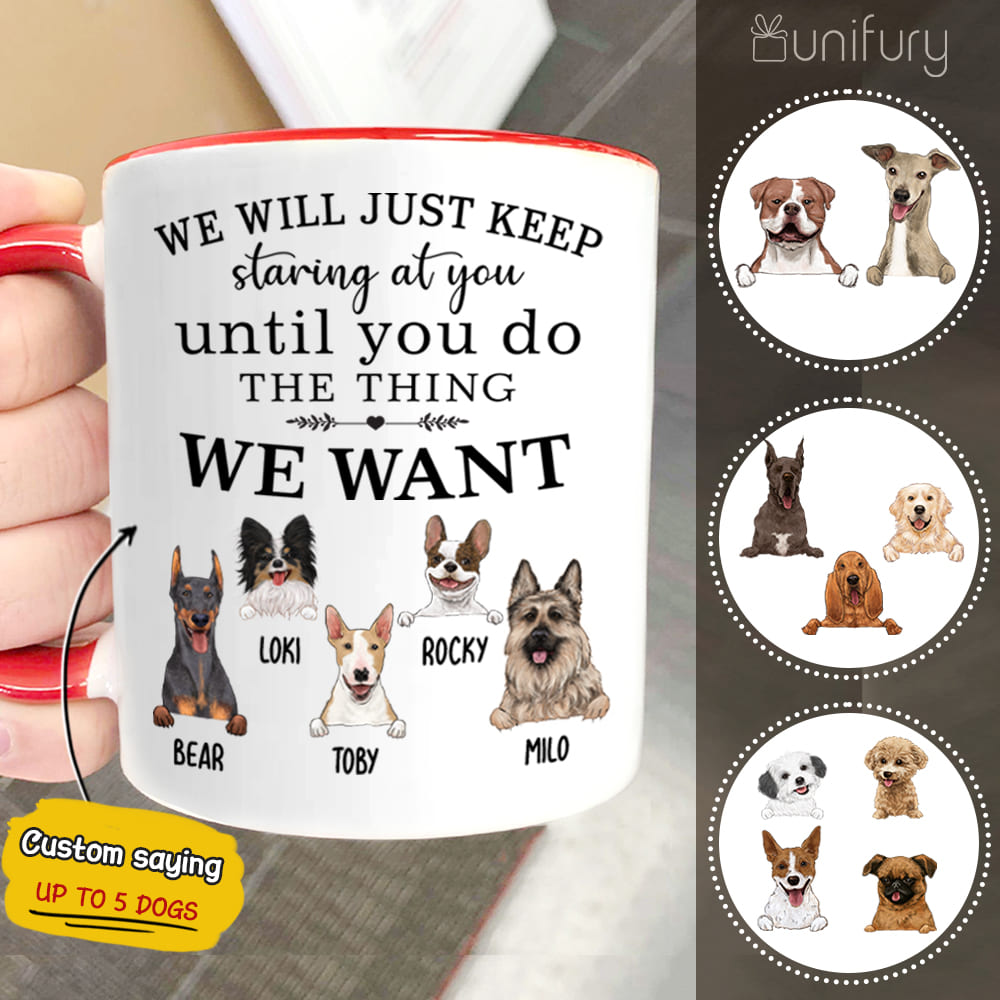 Personalized dog Accent mug with custom funny sayings Every snack you make