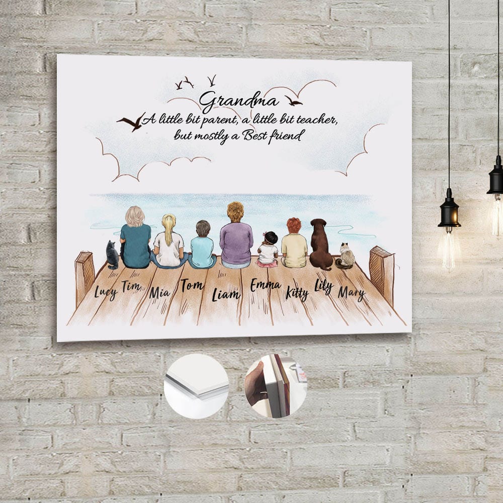 personalized acrylic print gift for grandma - Grandma A little bit parent, a little bit teacher, but mostly a best friend,
