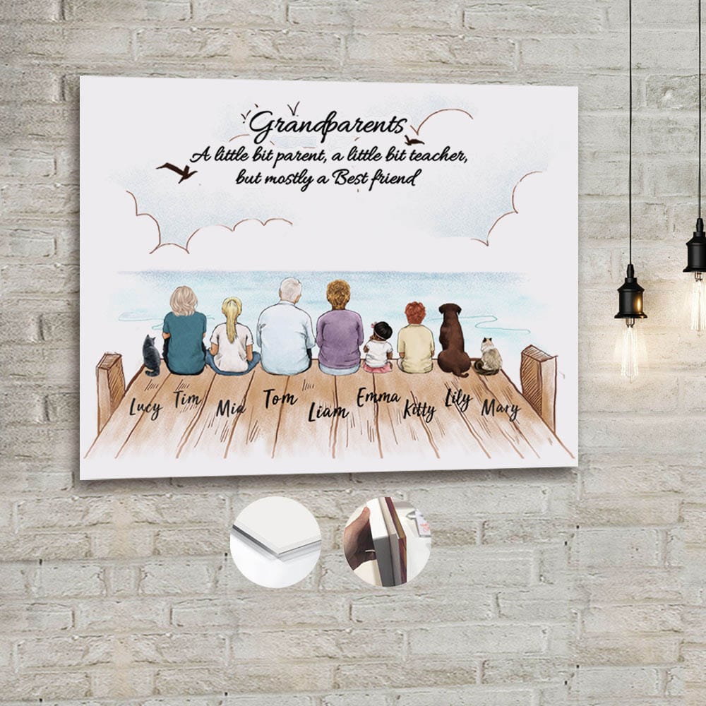 personalized acrylic print gift for grandparents - Grandparents A little bit parent, a little bit teacher, but mostly a best friend,
