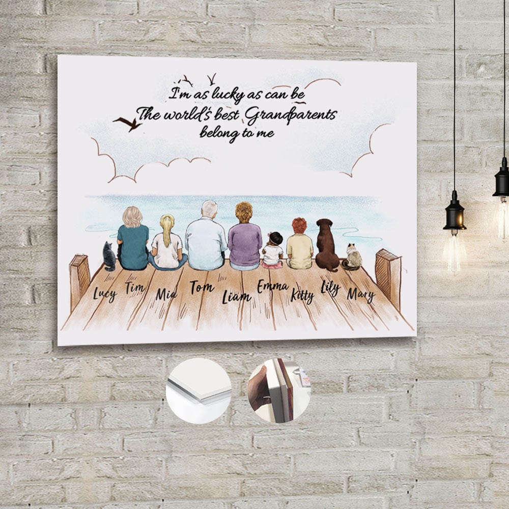 personalized acrylic print gift for grandparents - I&#39;m as lucky as can be the world&#39;s best grandparents belong to me