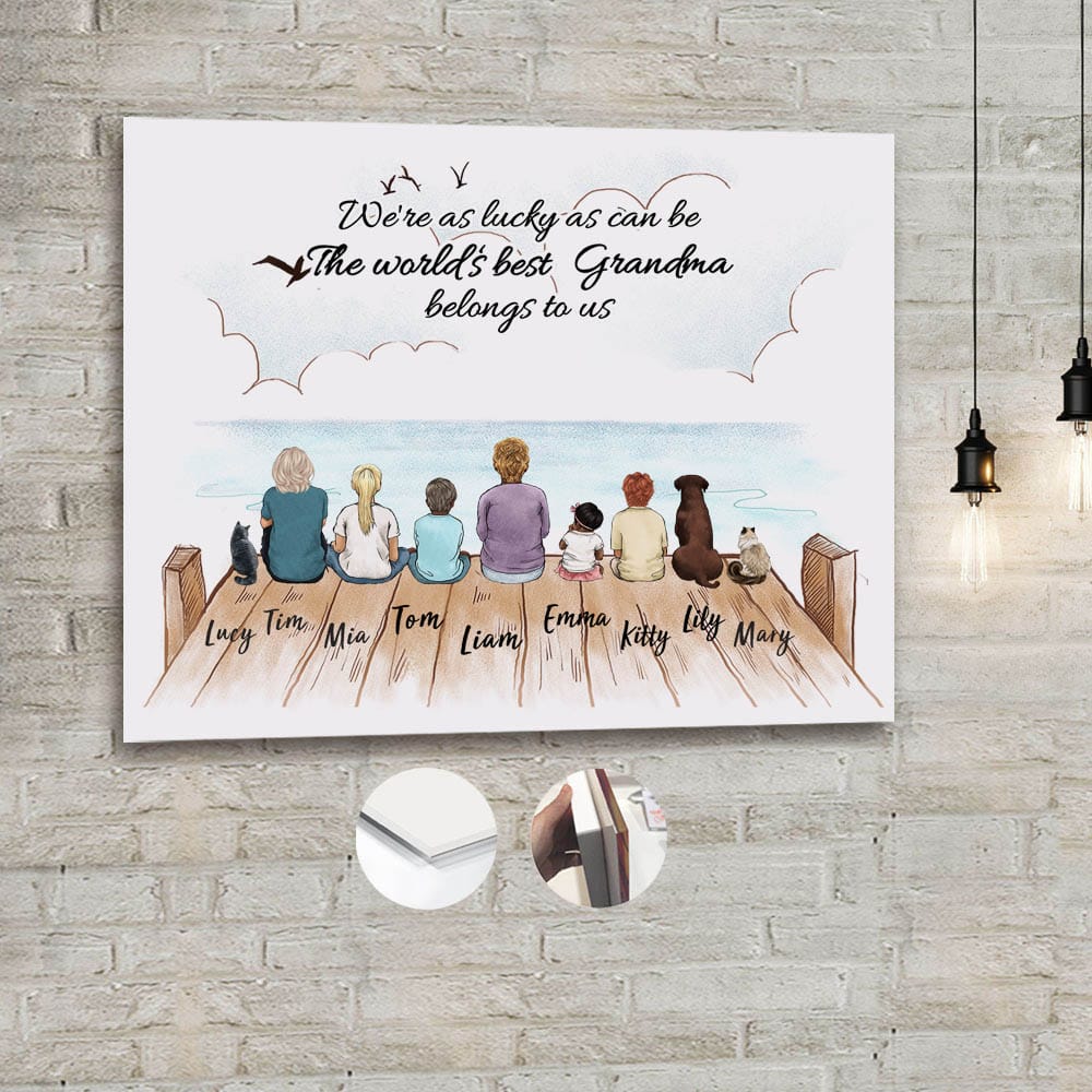 personalized acrylic print gift for grandma - We&#39;re as lucky as can be the world&#39;s best grandma belongs to us