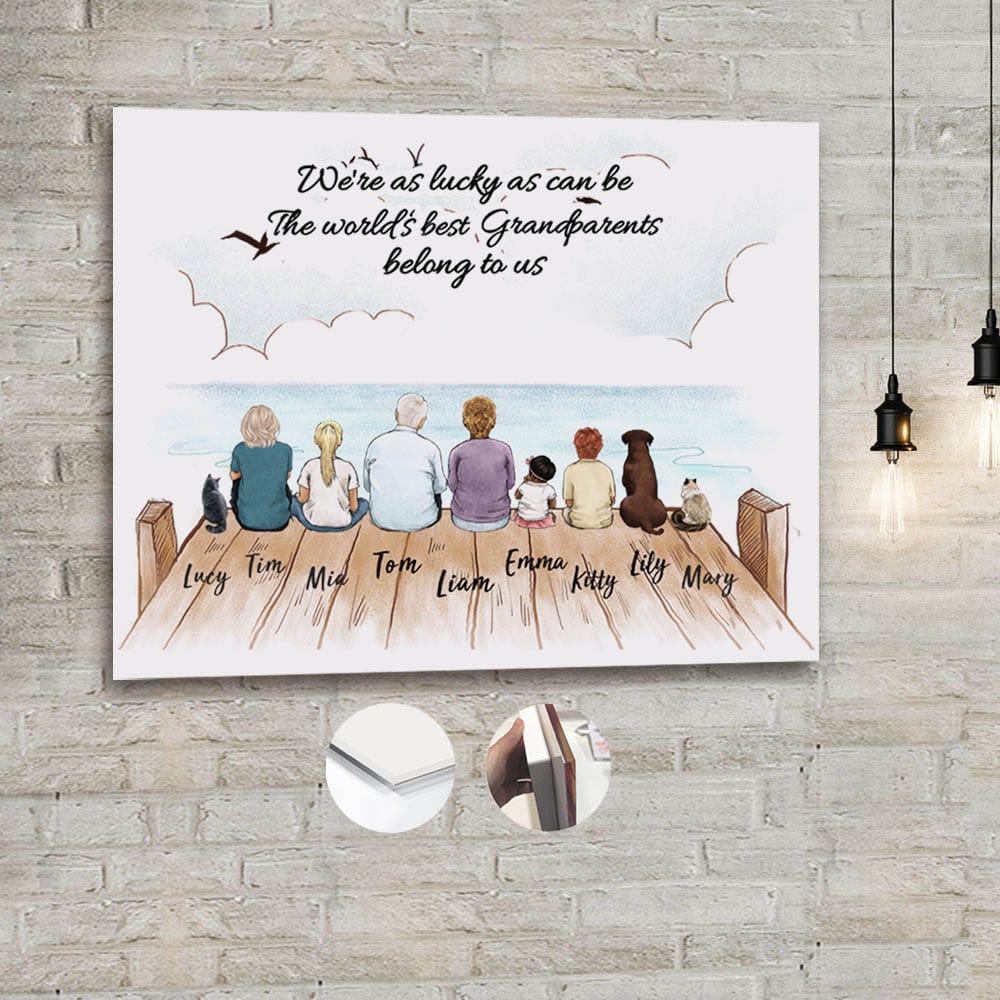 personalized acrylic print gift for grandparents - We&#39;re as lucky as can be the world&#39;s best grandparents belong to us