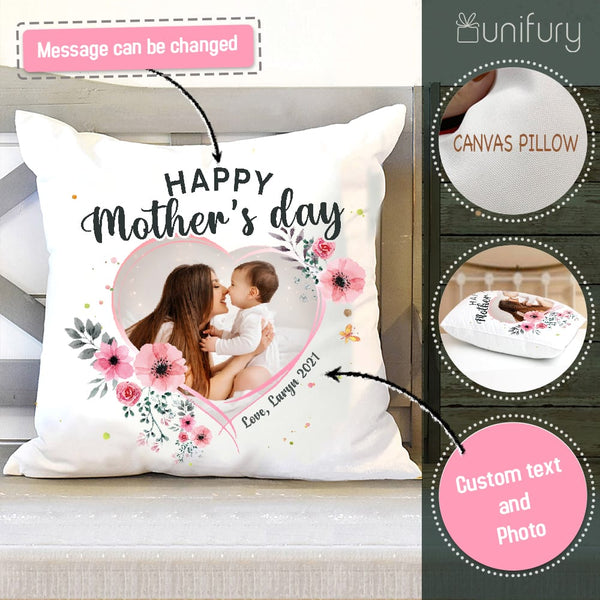 Personalized Mother's day pillow gifts for Mom - Custom photo - Unifury