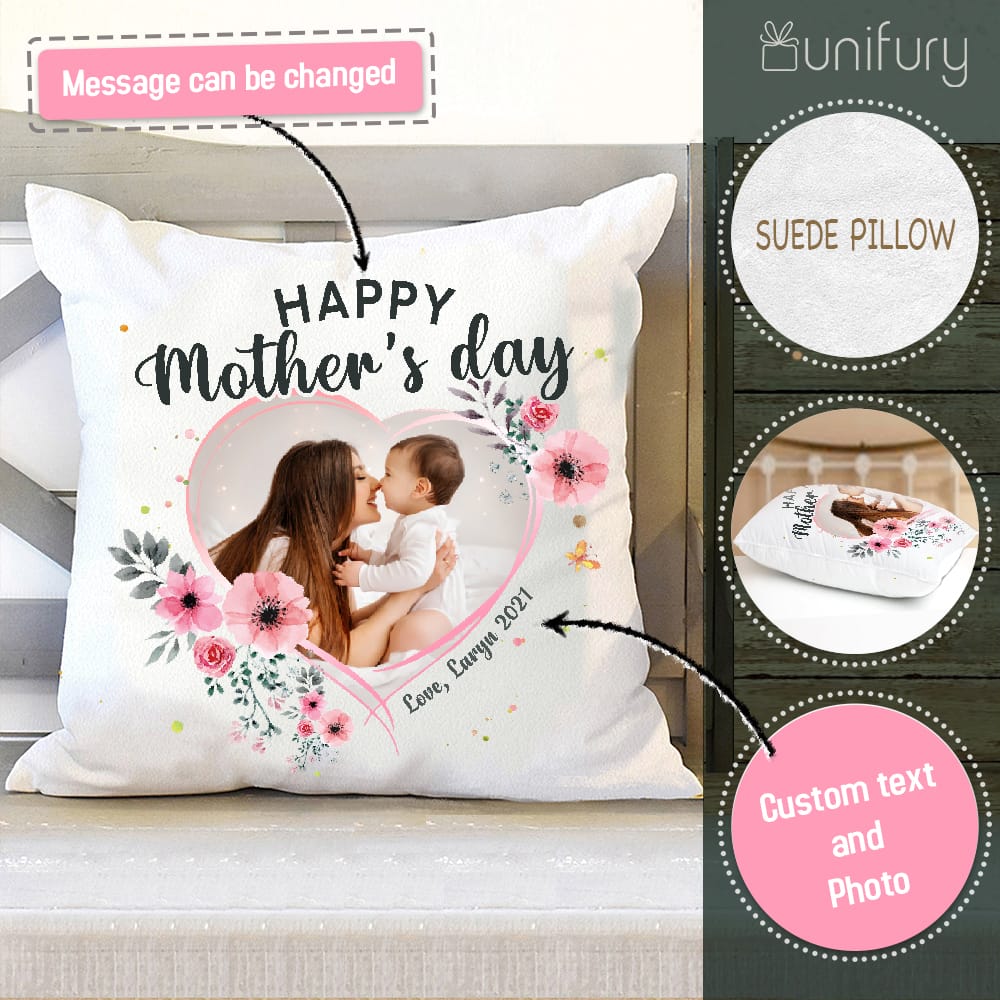 Personalized Mother's day pillow gifts for Mom - Custom photo - Unifury