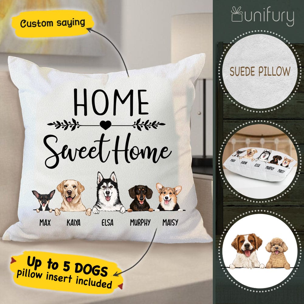 Personalized dog Throw Pillow, Home Sweet Home