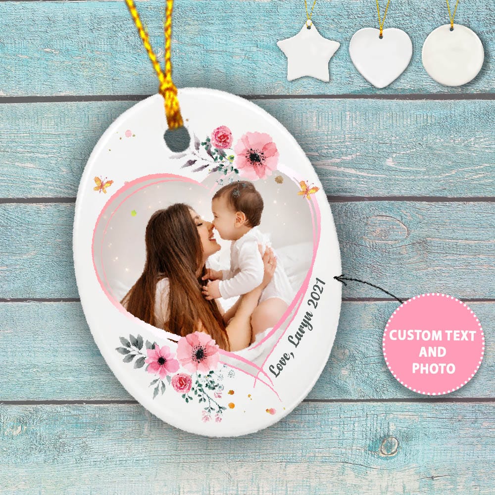 Personalized Mother&#39;s day ceramic ornament gifts for Mom - Custom photo