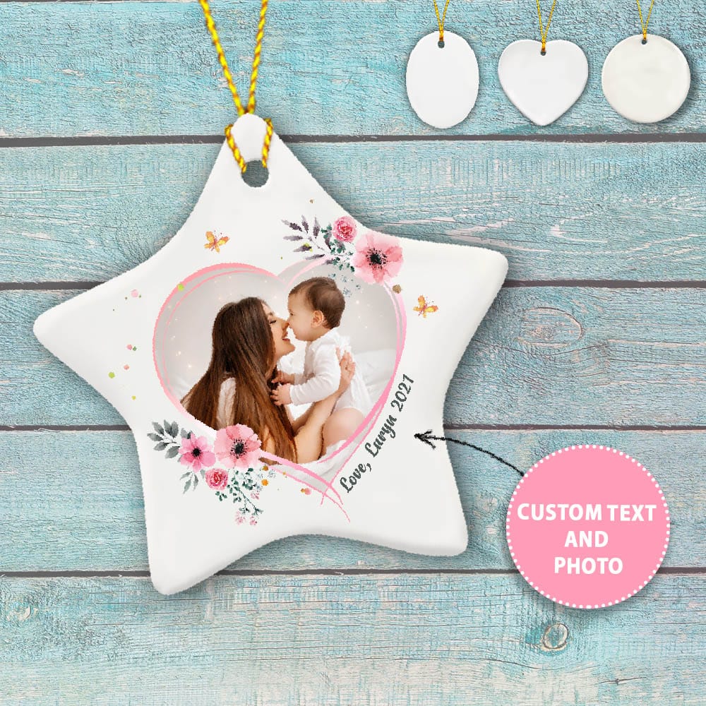Personalized Mother&#39;s day ceramic ornament gifts for Mom - Custom photo