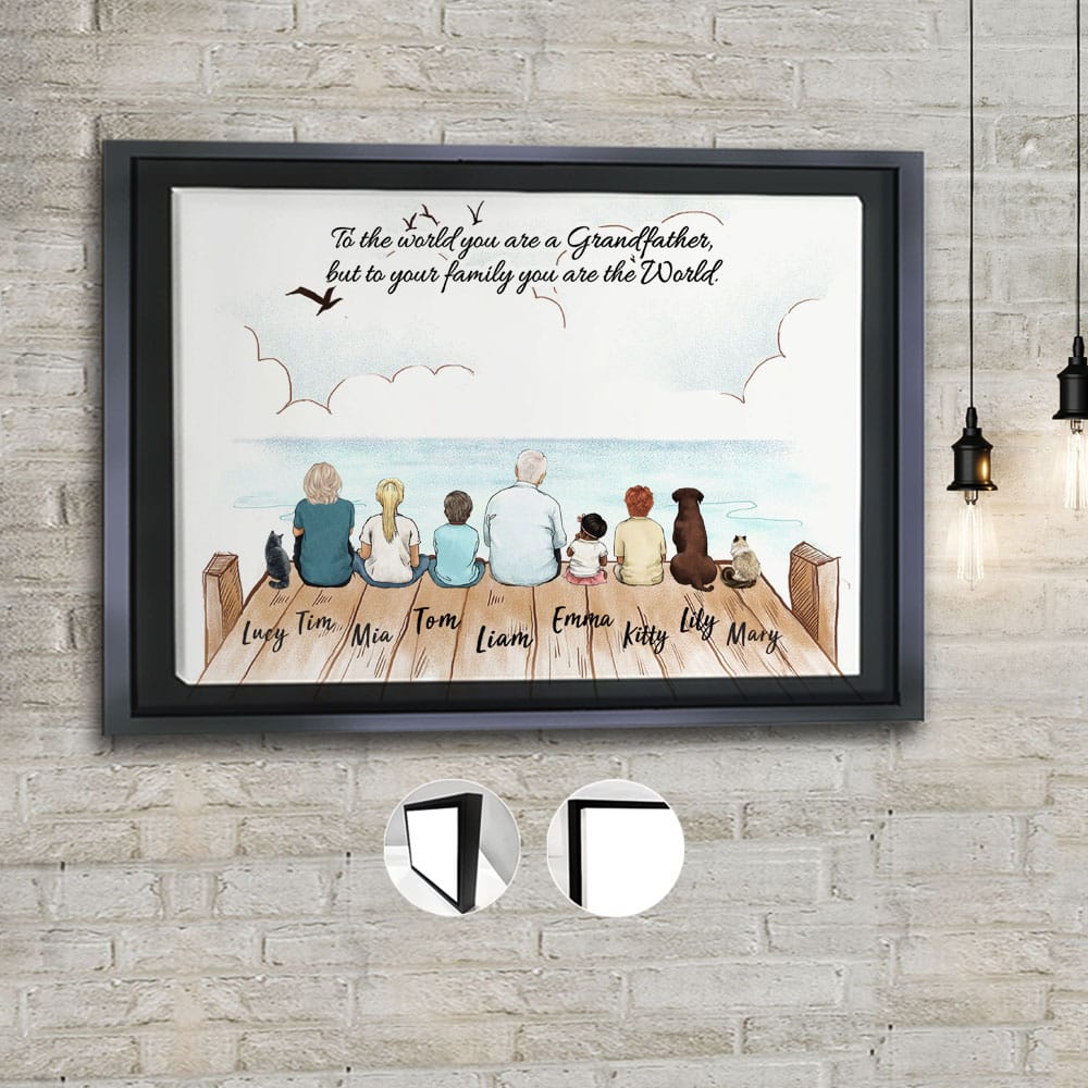custom framed canvas gift for grandpa