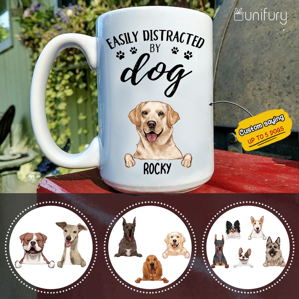 Easily distracted by dog - 15oz mug