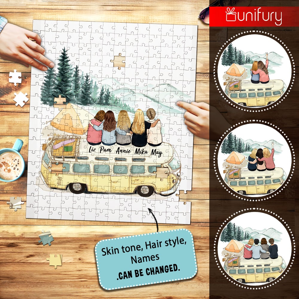 Personalized puzzle best friend gifts - Camping