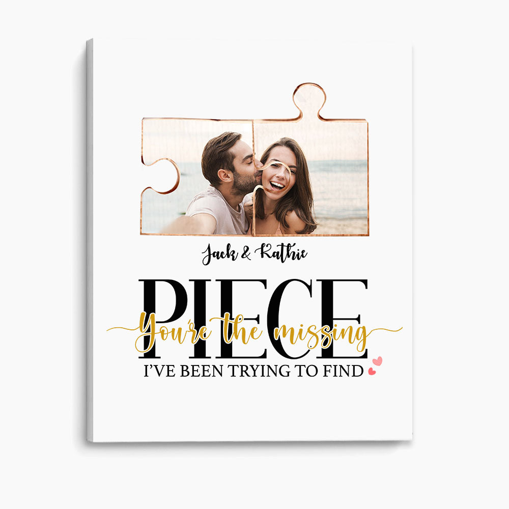Personalized canvas print gifts for him for her - Couple Puzzle - CUSTOM PHOTO