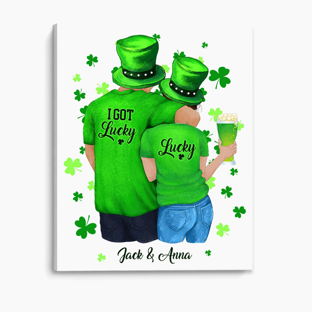 Personalized canvas print gifts for him for her - Couple Matching - St. Patrick&#39;s Day