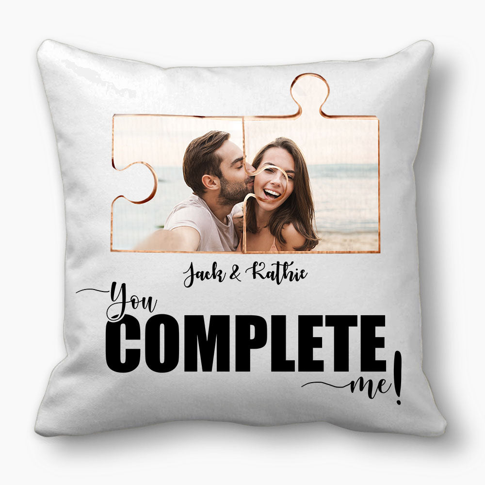 Personalized pillow gifts for him for her - Couple Puzzle - CUSTOM PHOTO