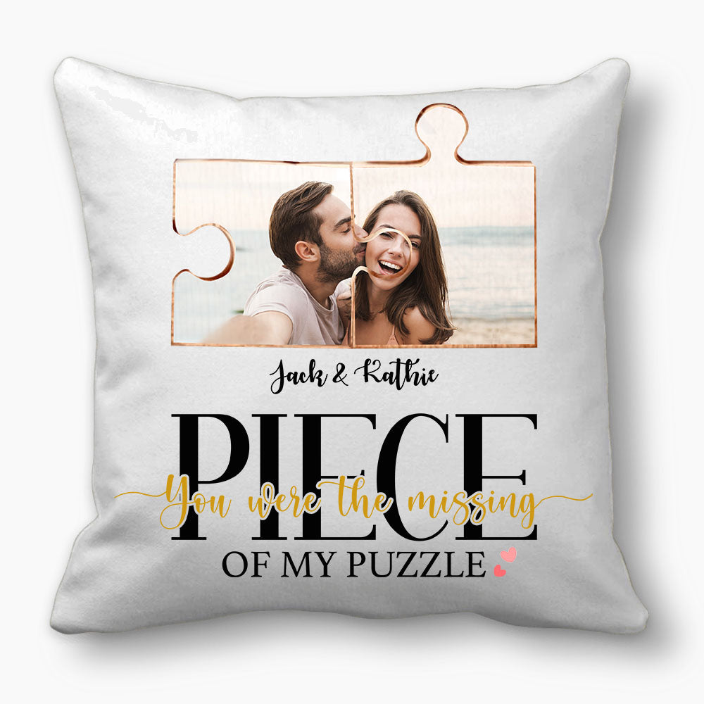 Personalized pillow gifts for him for her - Couple Puzzle - CUSTOM PHOTO