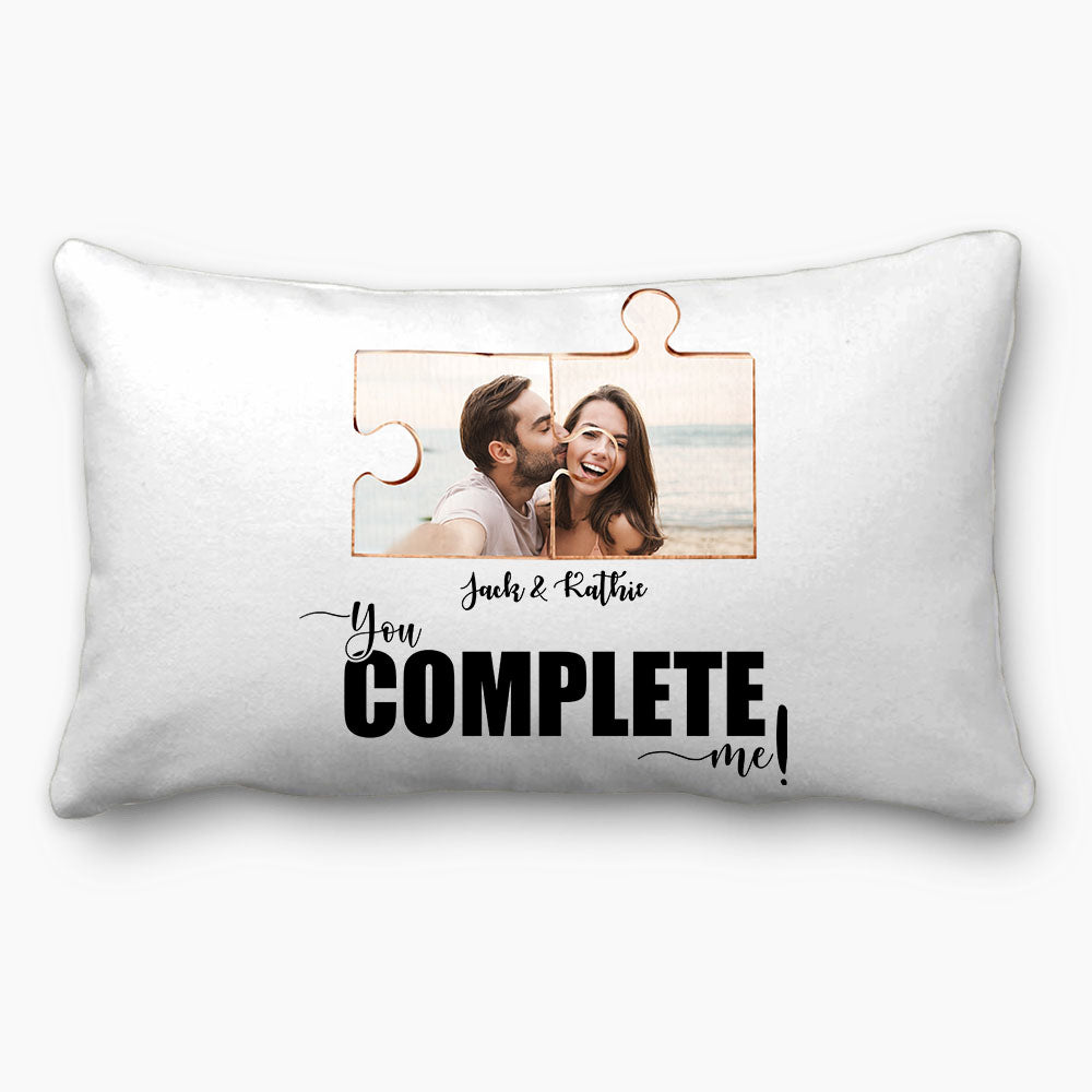 Personalized pillow gifts for him for her - Couple Puzzle - CUSTOM PHOTO