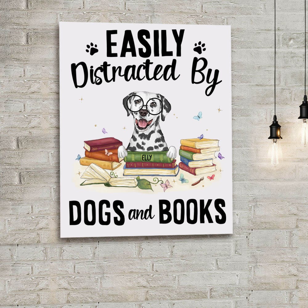 Personalized canvas tote bag gift for dog lovers - Dogs & Books - Unifury