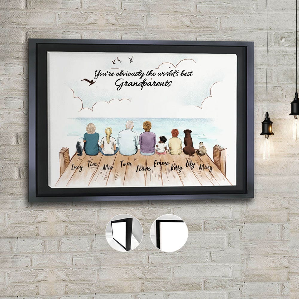 custom framed canvas gift for grandparents - You&#39;re obviously the world&#39;s best grandparents