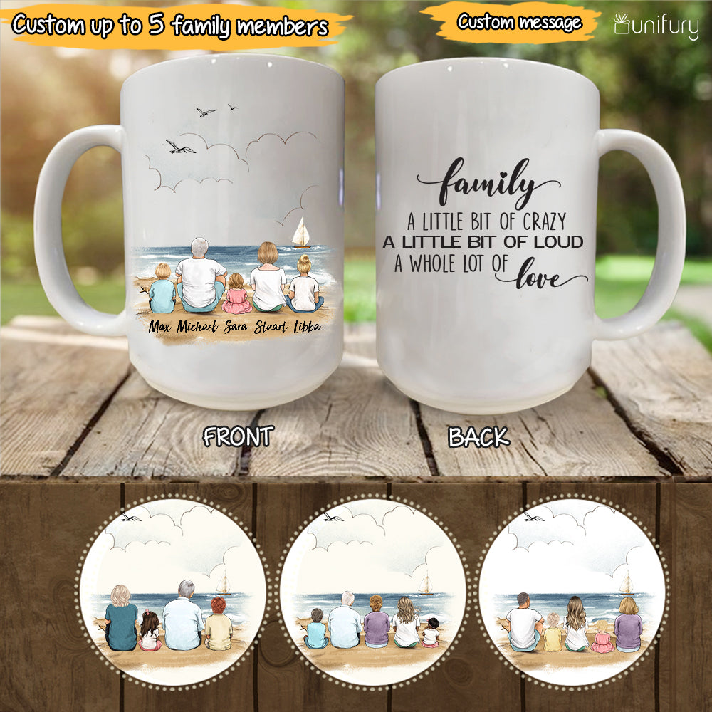 Custom Family Mugs -  Family A Little Bit of Crazy A Little Bit of Loud &amp; A Whole Lot of Love