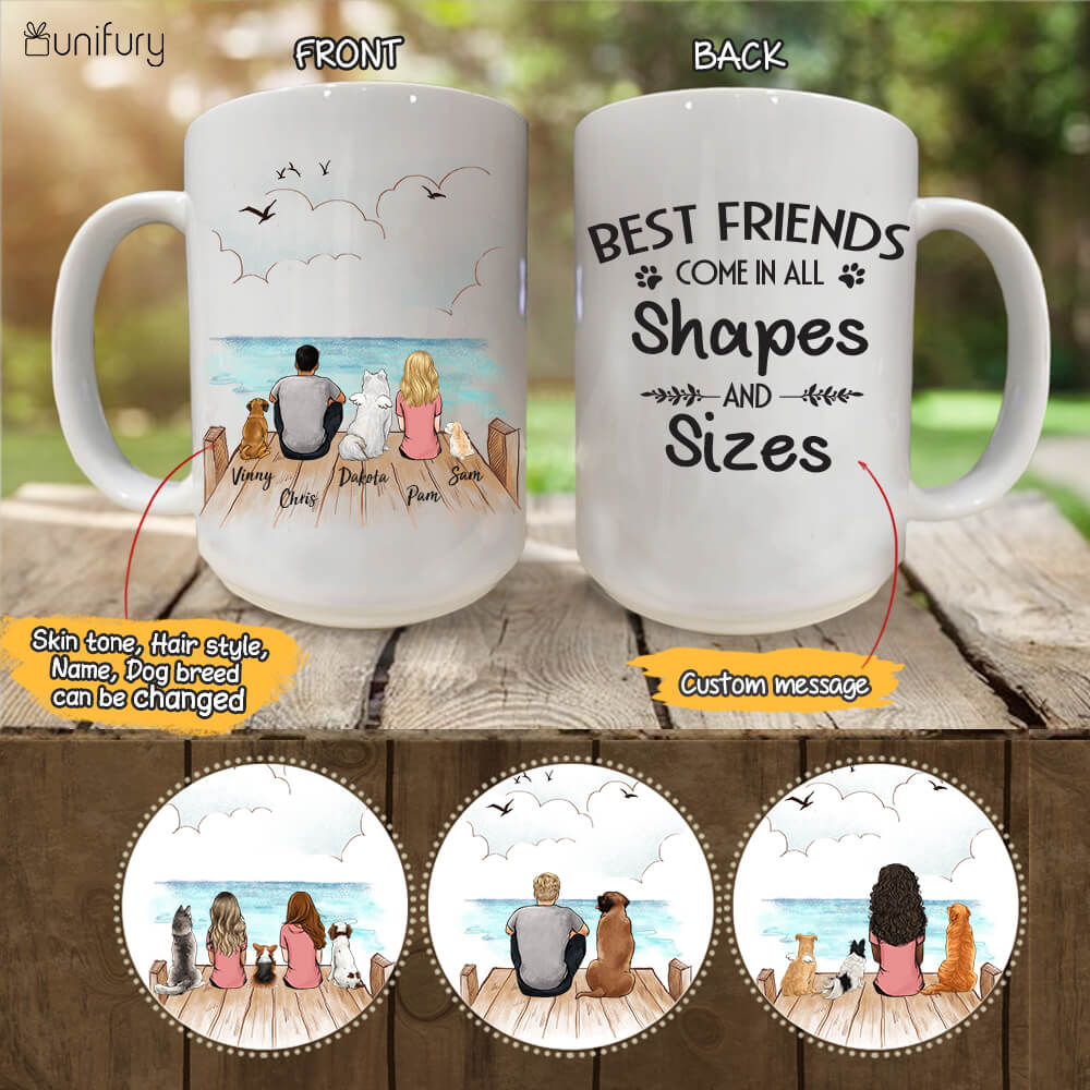 Personalized dog mug gifts for dog lovers - Best friends come in all shapes and sizes