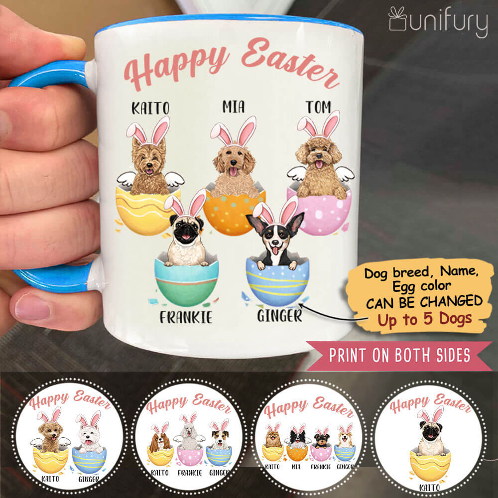 Personalized Accent Mug Gifts For Dog Lovers - Easter Egg