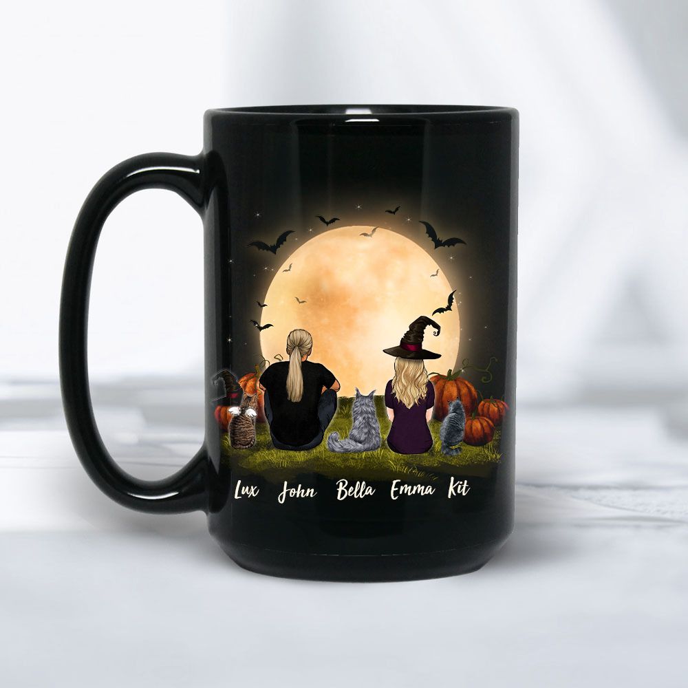 cat and cat owner halloween 15oz mug gift for cat lovers