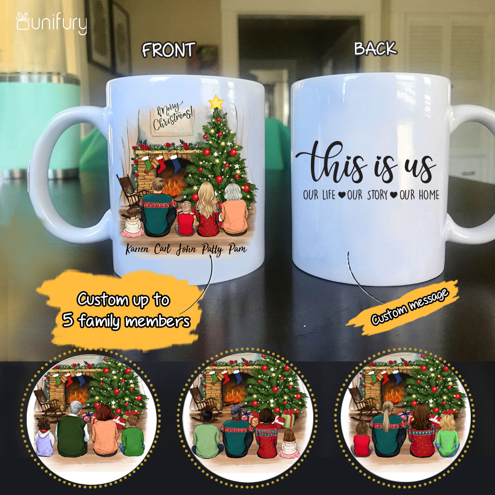 Personalized Whole Family Christmas Mug  - Custom Message