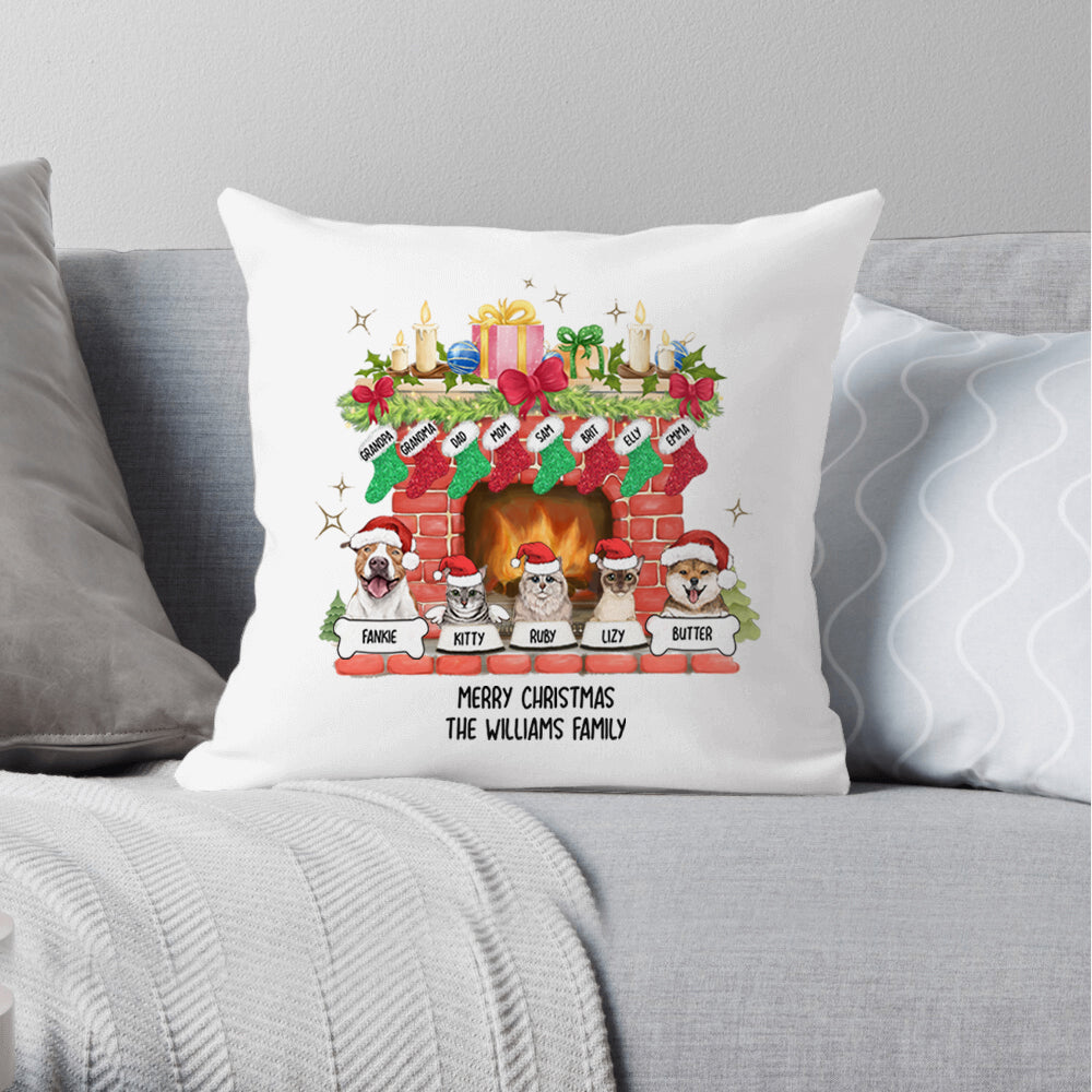 Personalized Family Christmas Pillow